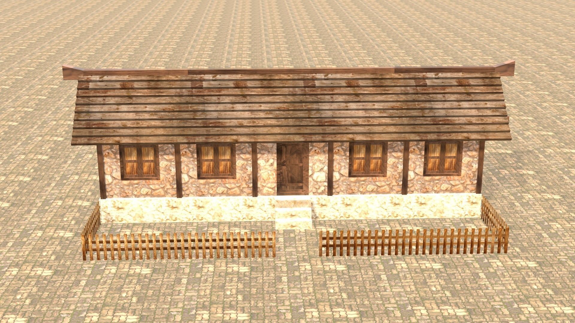 Medieval house twelve 19 Low-poly 3D model_1
