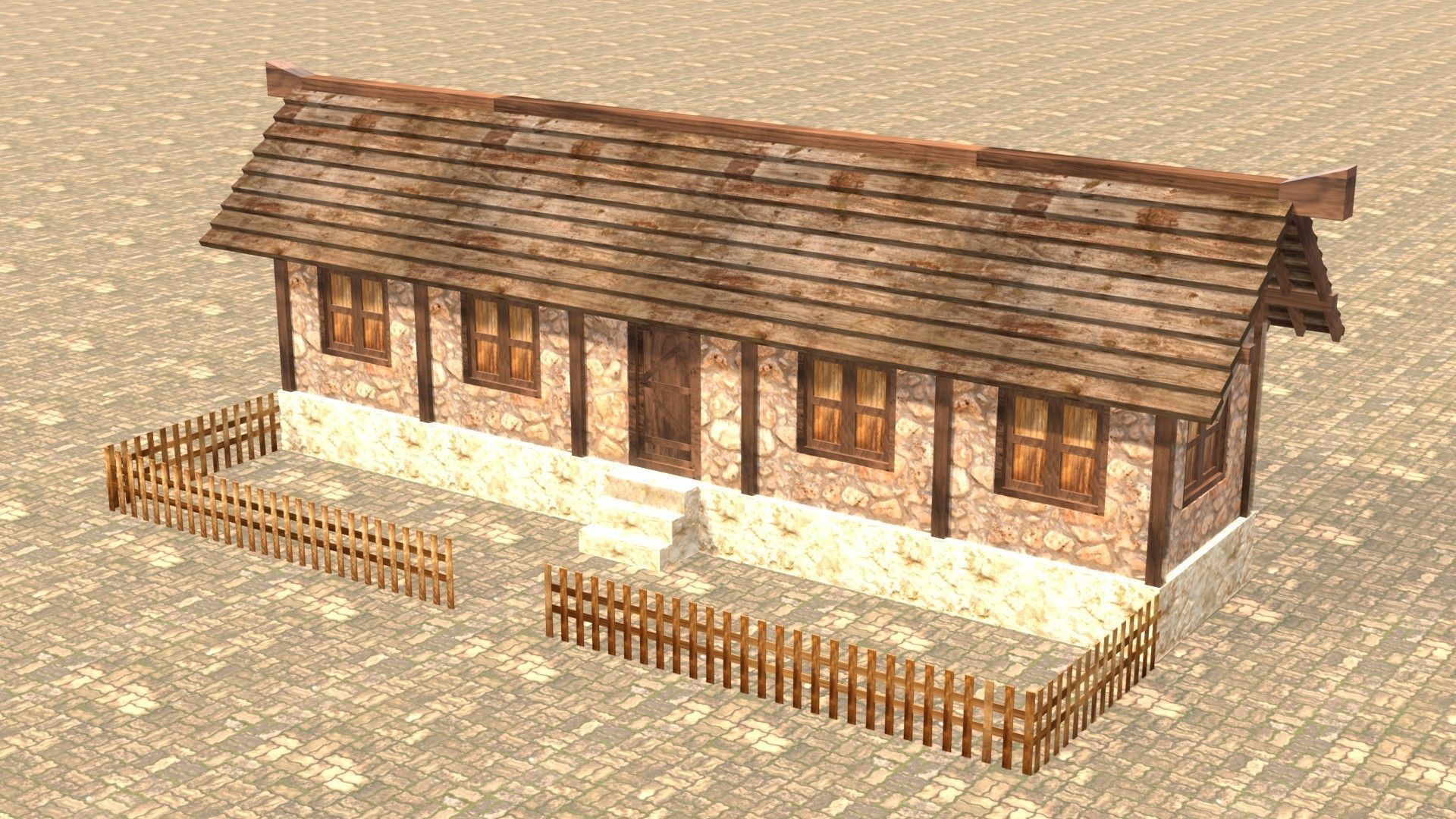 Medieval house twelve 19 Low-poly 3D model_2