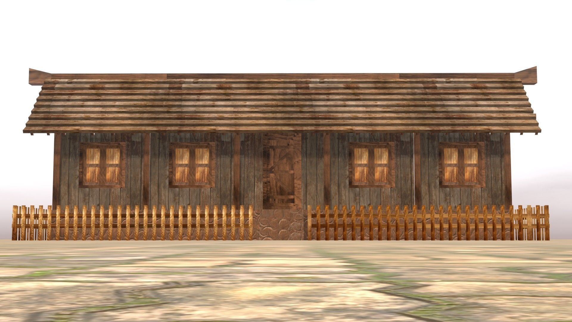 Medieval house twelve 17 Low-poly 3D model_10