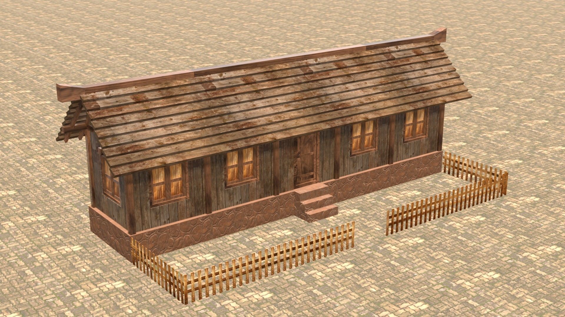 Medieval house twelve 17 Low-poly 3D model_4