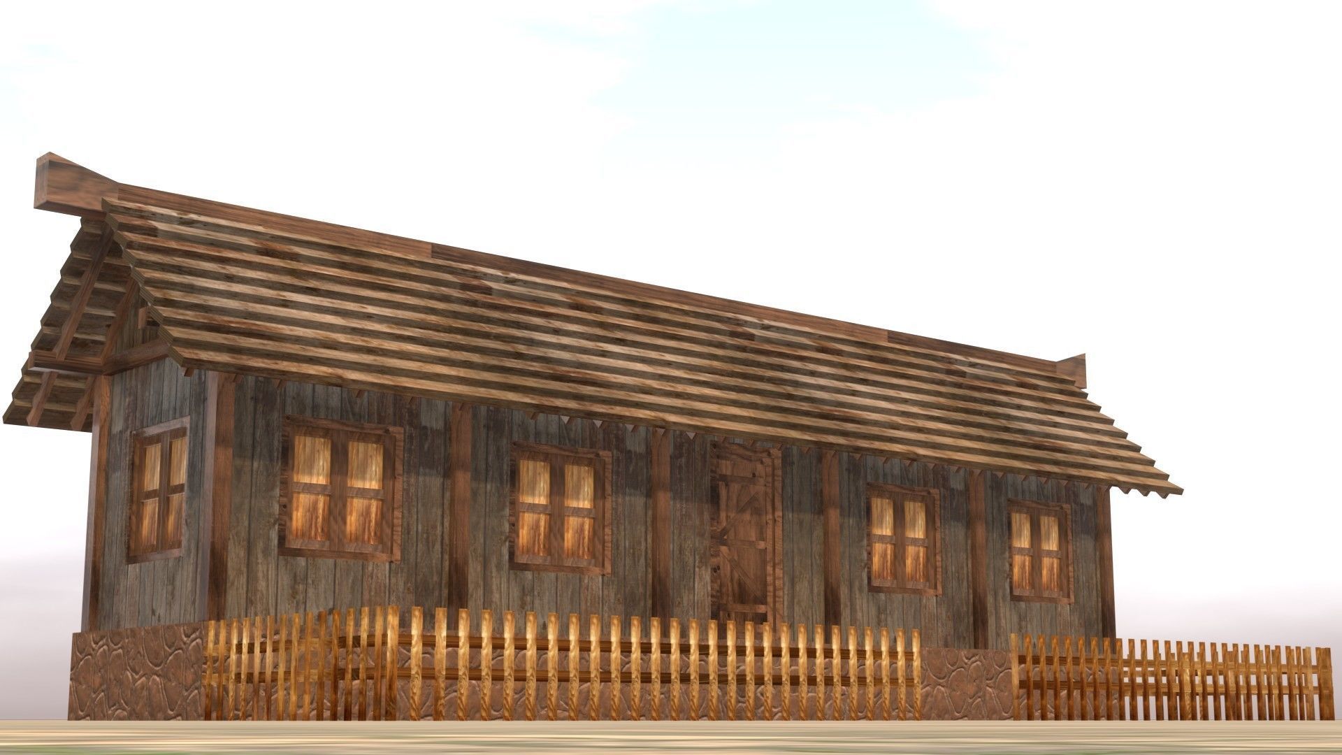 Medieval house twelve 17 Low-poly 3D model_11