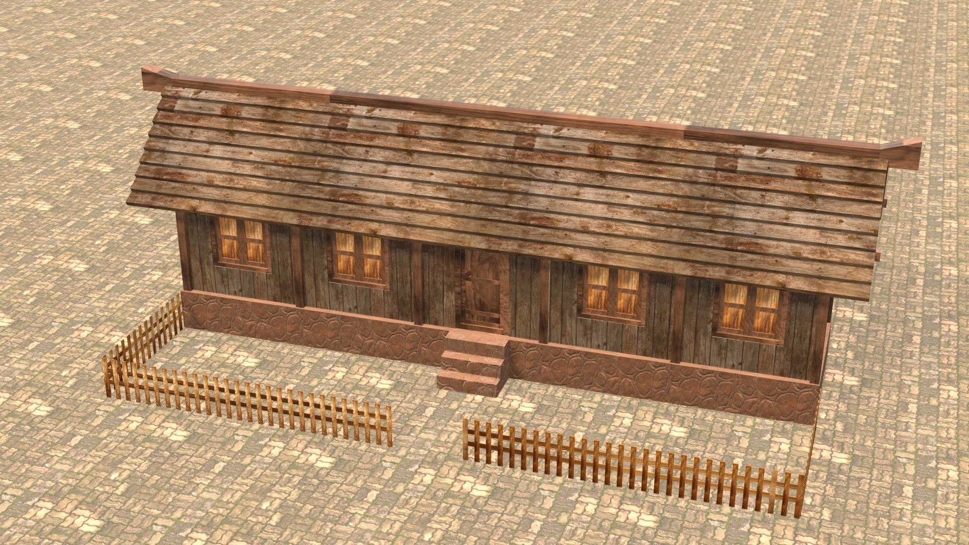 Medieval house twelve 17 Low-poly 3D model_3