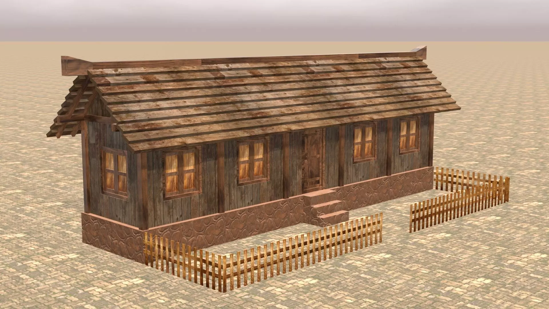 Medieval house twelve 17 Low-poly 3D model_0