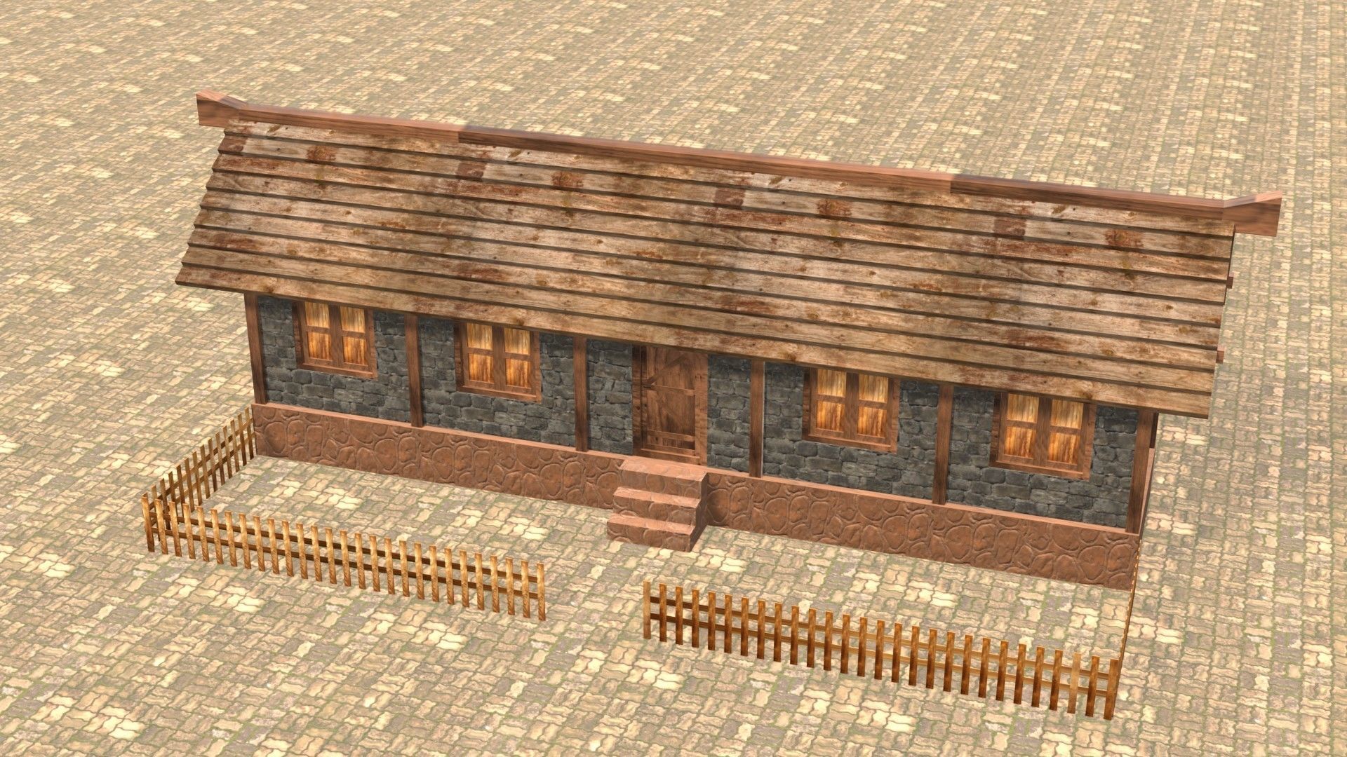 Medieval house twelve 16 Low-poly 3D model_3