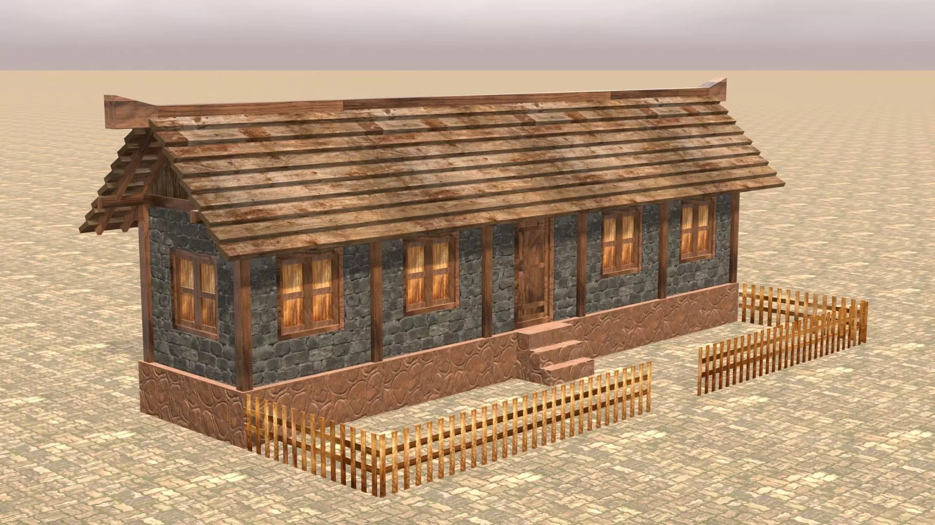 Medieval house twelve 16 Low-poly 3D model_0