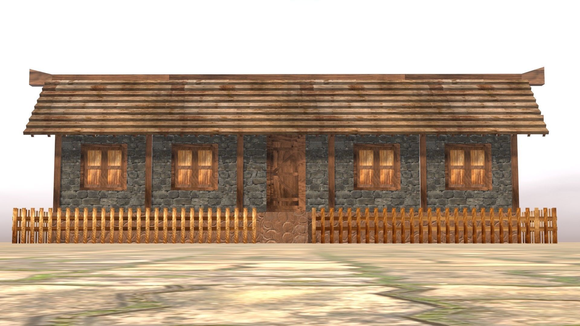 Medieval house twelve 16 Low-poly 3D model_10