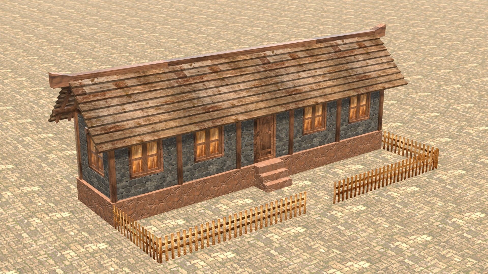 Medieval house twelve 16 Low-poly 3D model_4