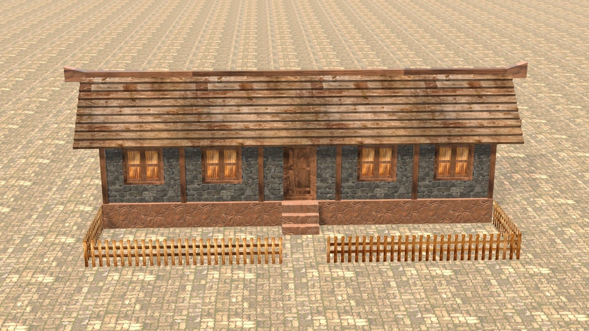 Medieval house twelve 16 Low-poly 3D model_1