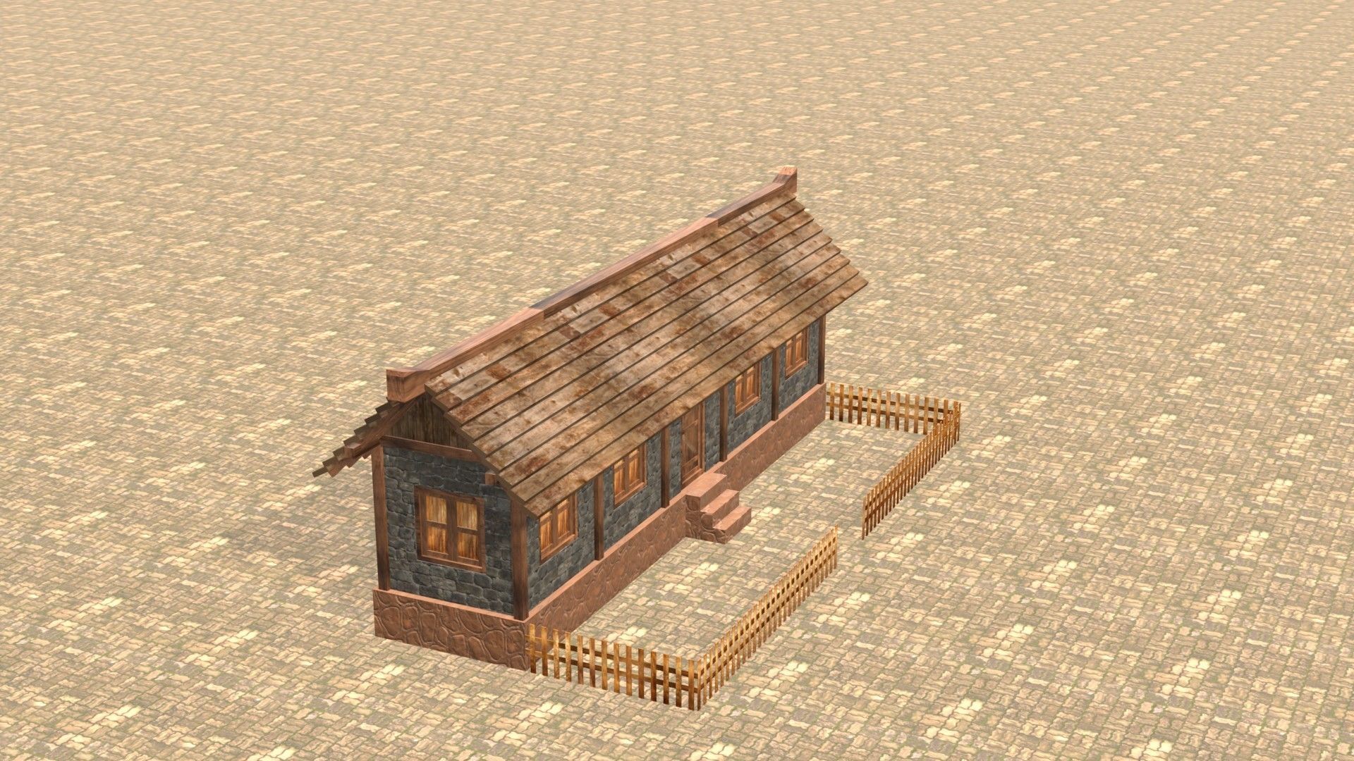 Medieval house twelve 16 Low-poly 3D model_5