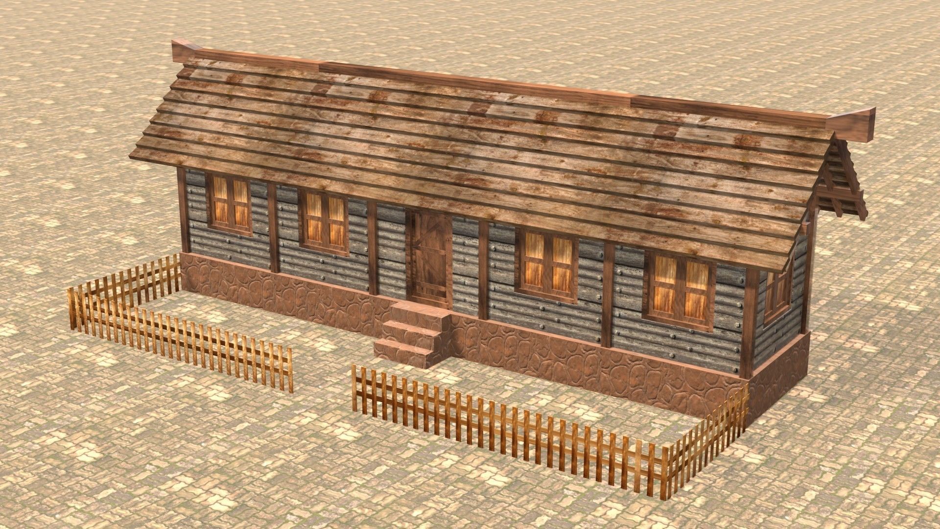 Medieval house twelve 15 Low-poly 3D model_2