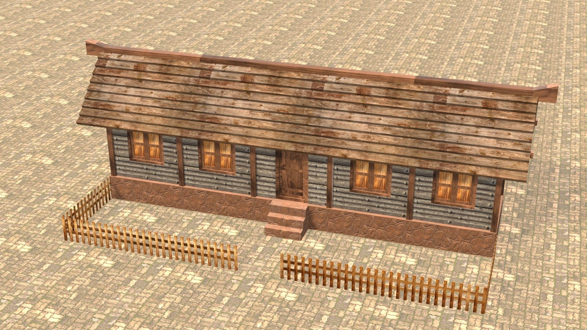 Medieval house twelve 15 Low-poly 3D model_3