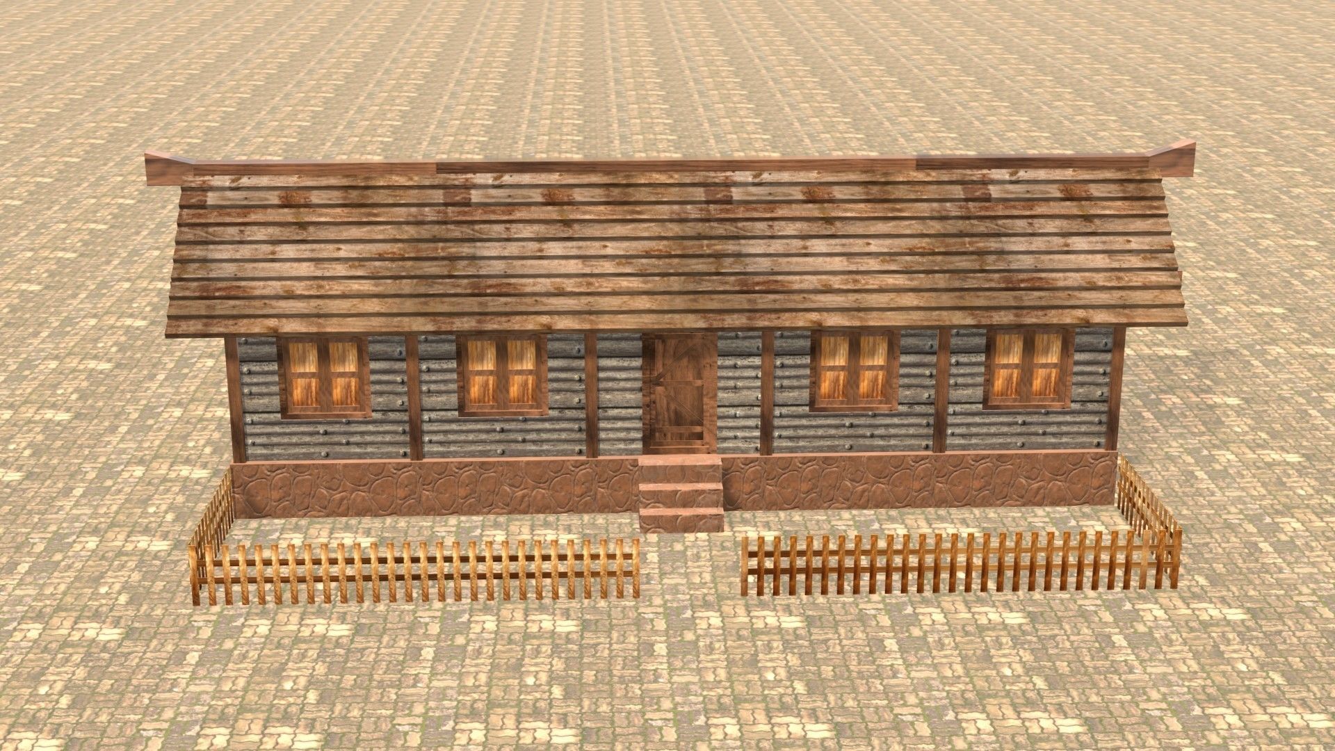 Medieval house twelve 15 Low-poly 3D model_1