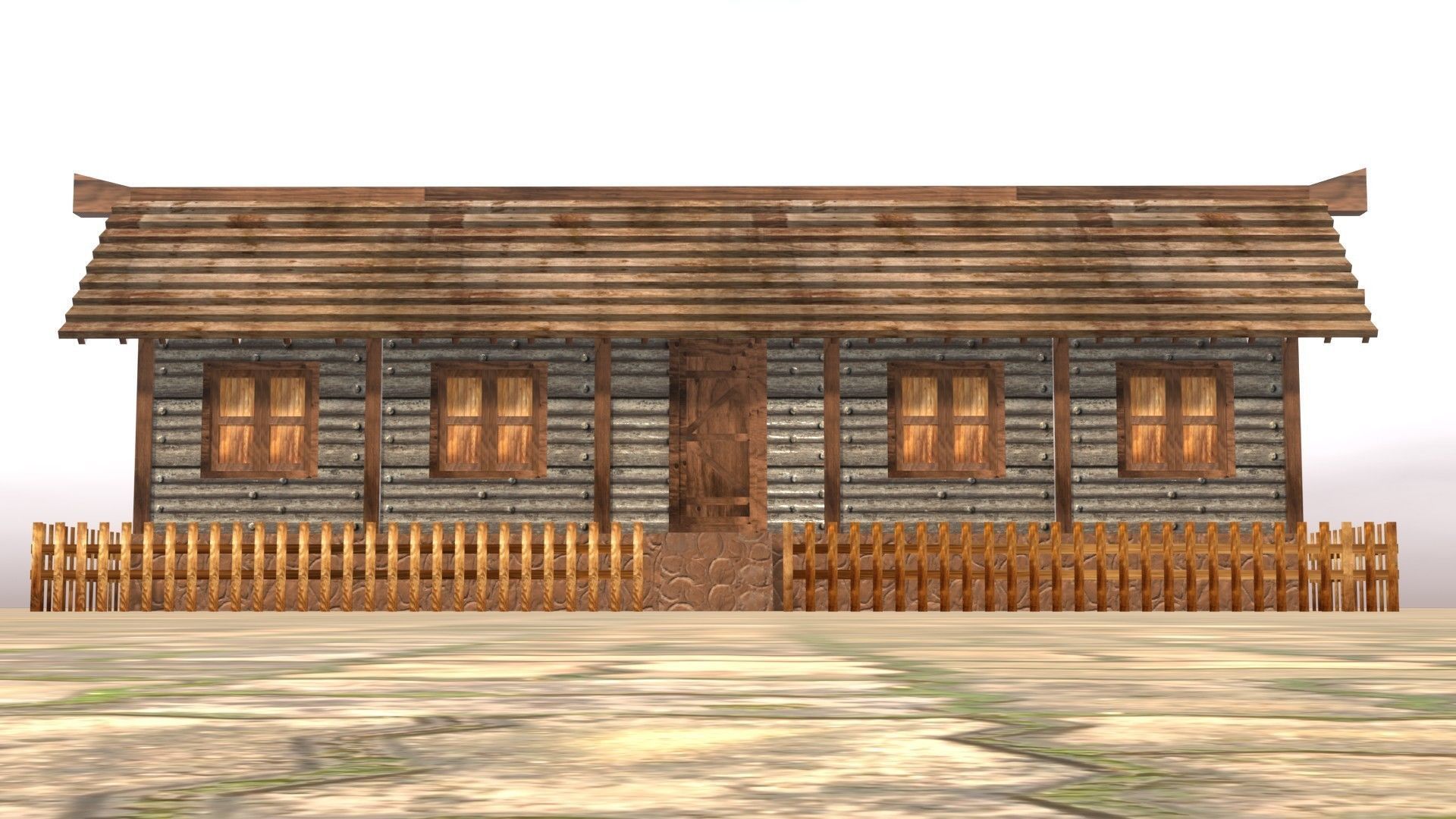 Medieval house twelve 15 Low-poly 3D model_10