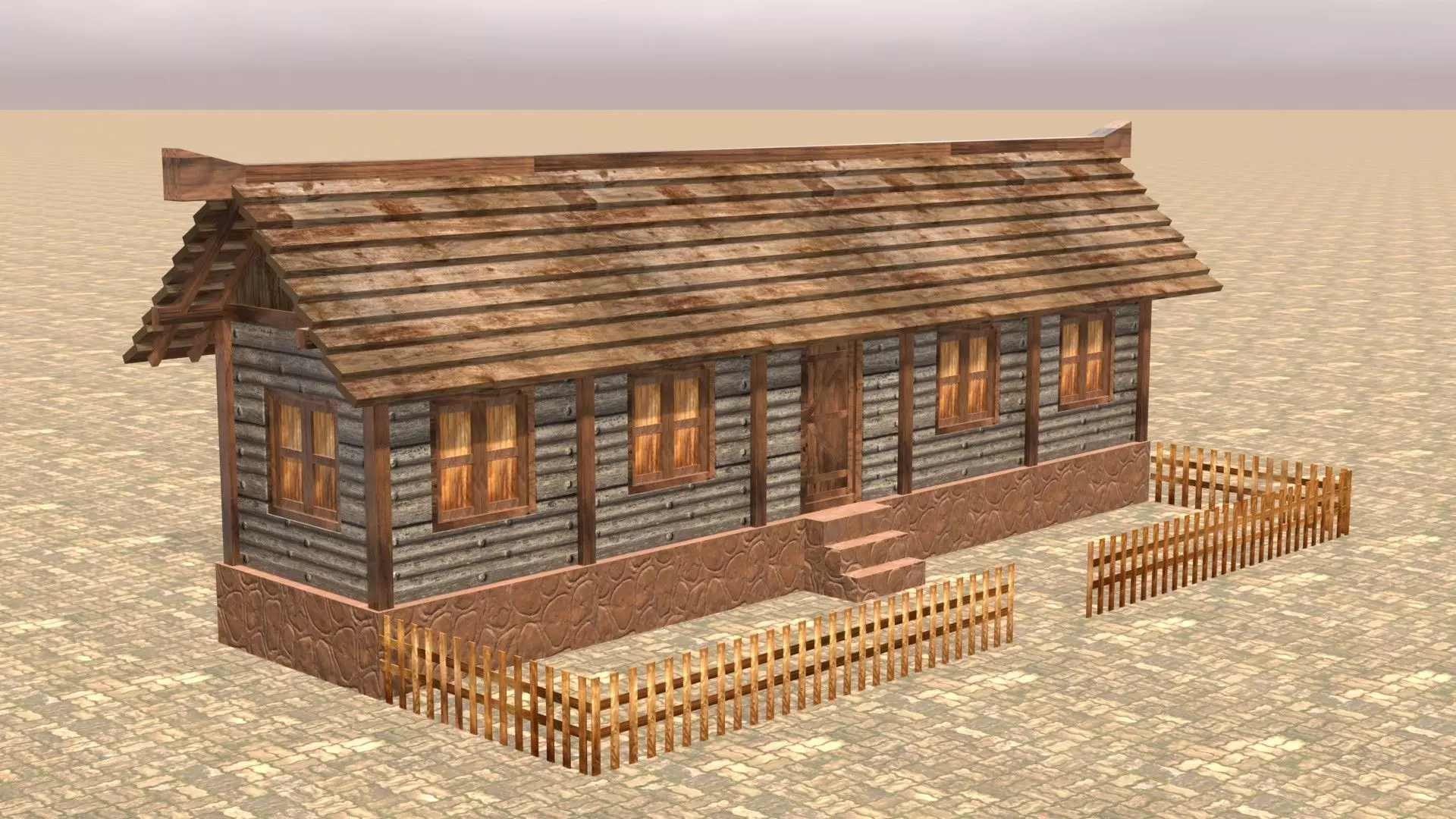 Medieval house twelve 15 Low-poly 3D model_0