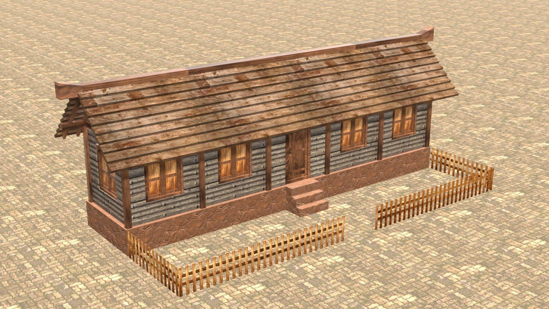 Medieval house twelve 15 Low-poly 3D model_4