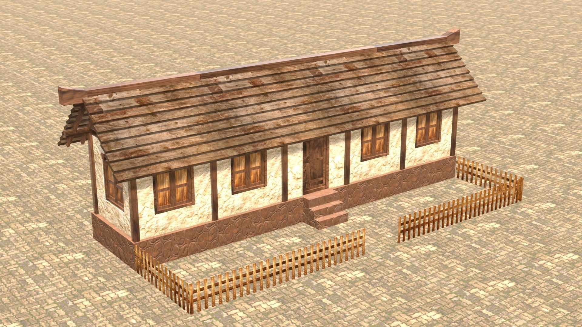 Medieval house twelve 14 Low-poly 3D model_4