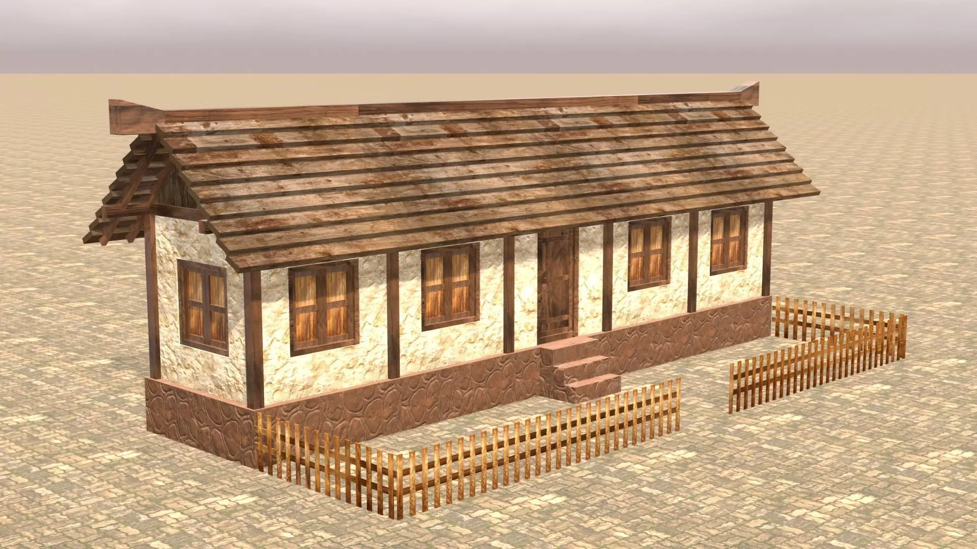 Medieval house twelve 14 Low-poly 3D model_0