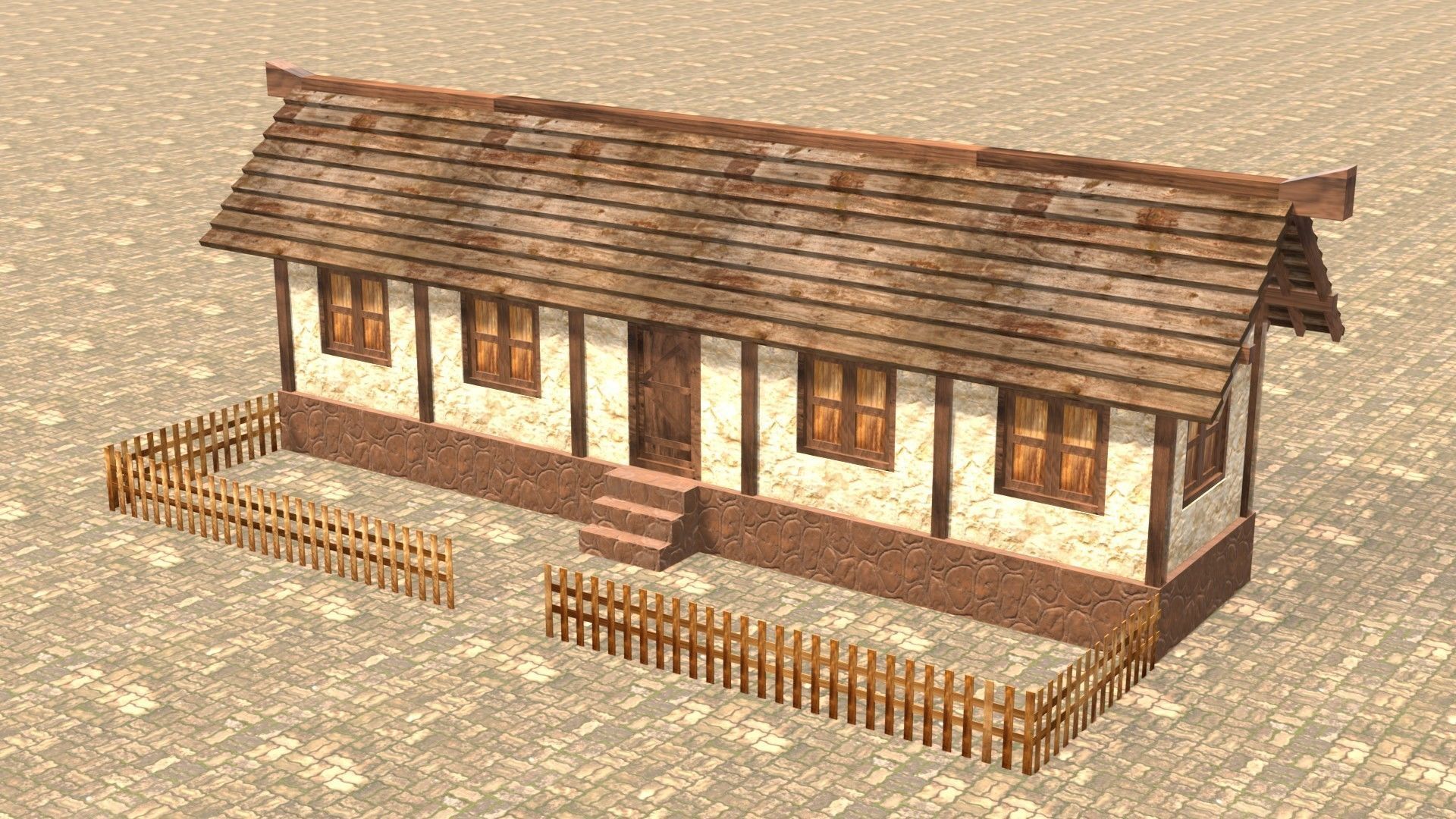 Medieval house twelve 14 Low-poly 3D model_2