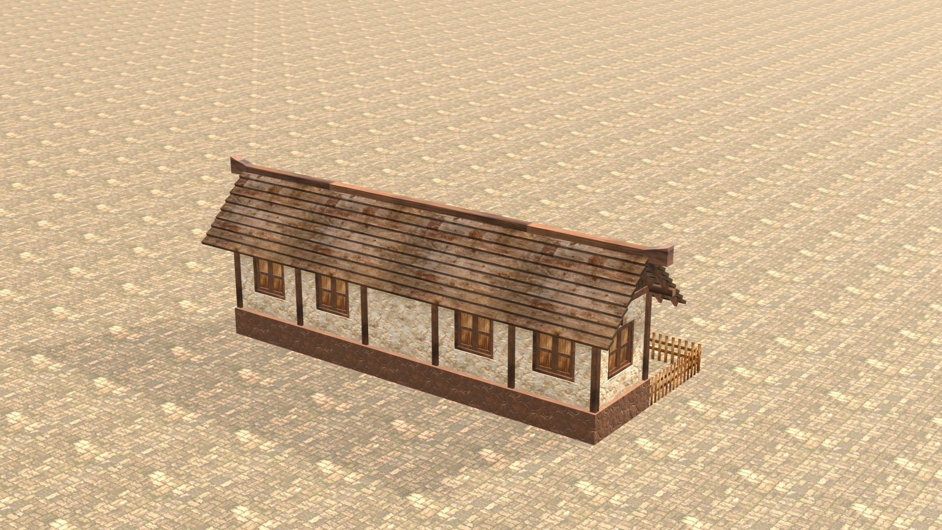 Medieval house twelve 14 Low-poly 3D model_7