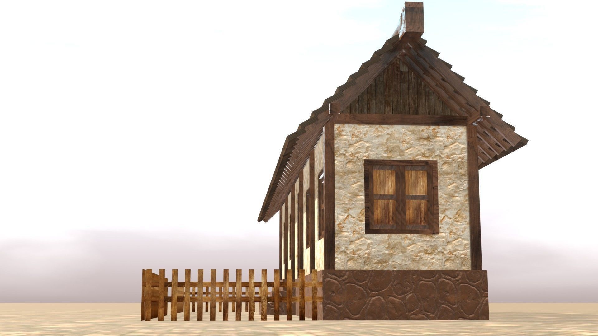 Medieval house twelve 14 Low-poly 3D model_12