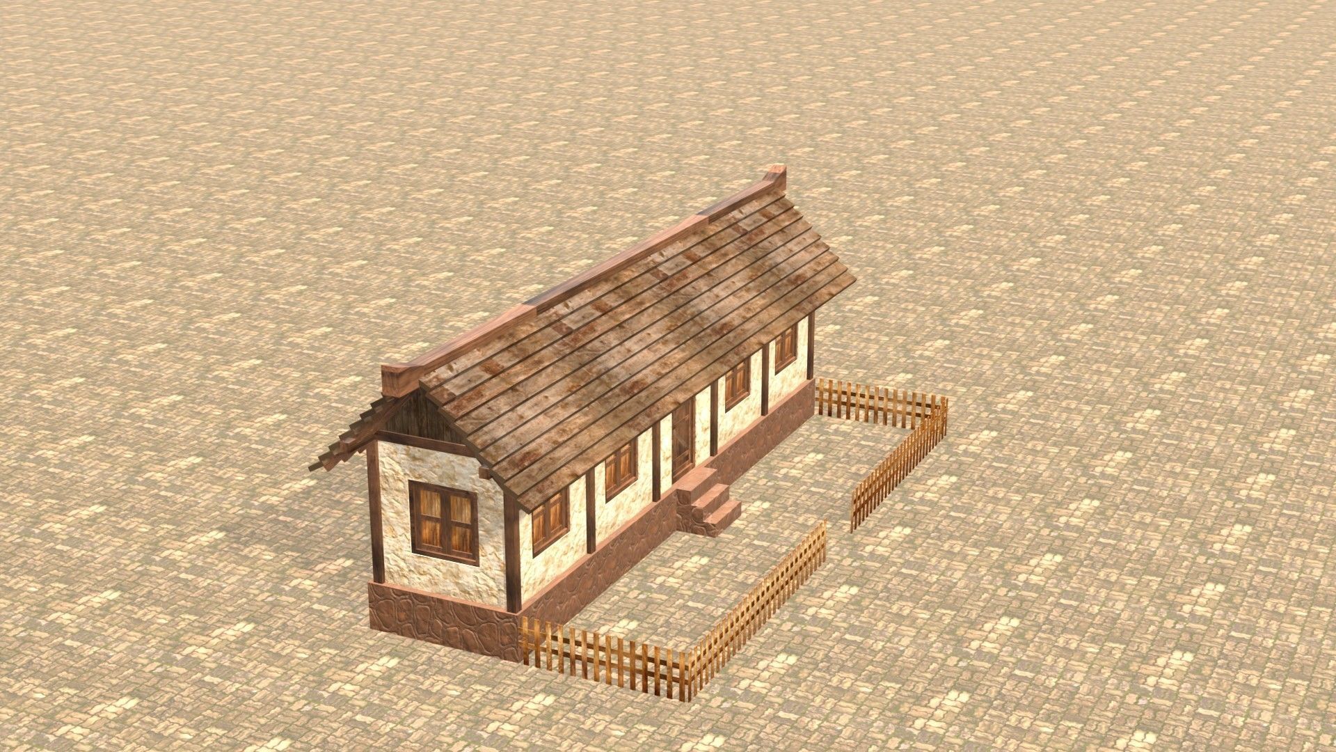 Medieval house twelve 14 Low-poly 3D model_5