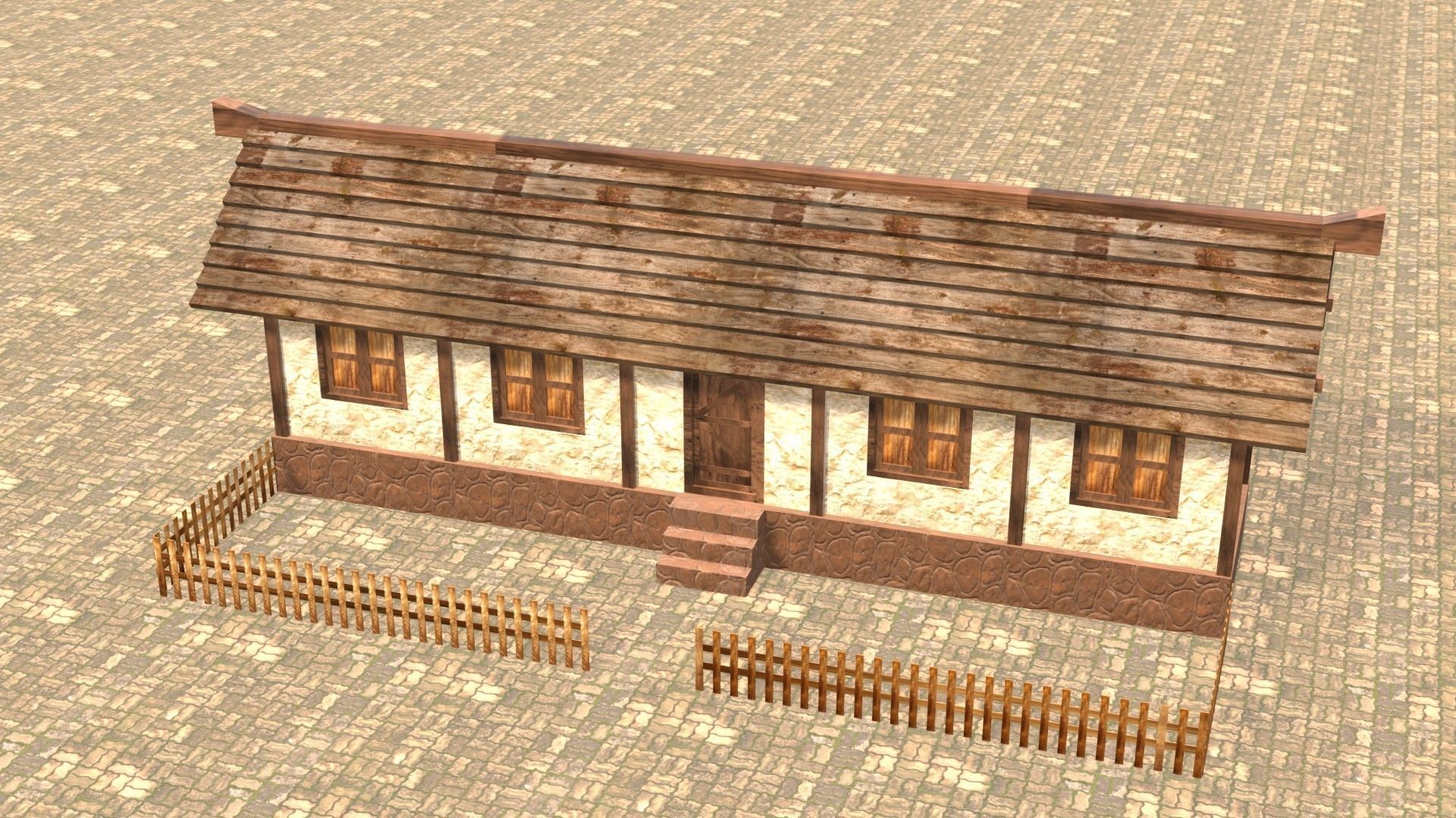 Medieval house twelve 14 Low-poly 3D model_3