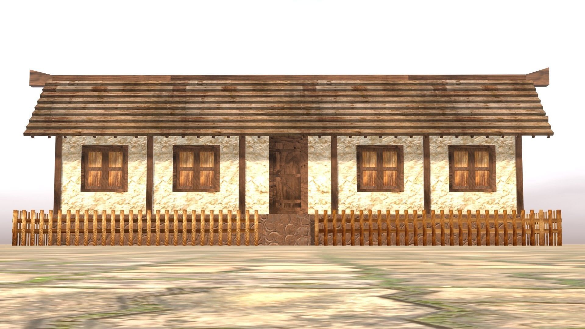 Medieval house twelve 14 Low-poly 3D model_10