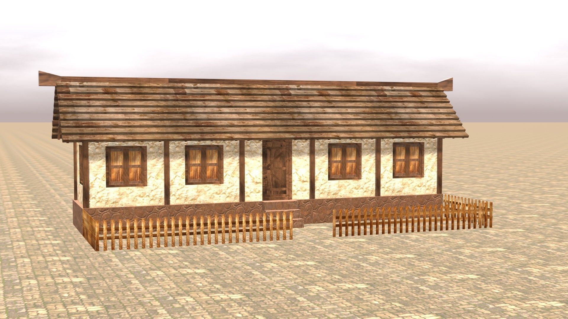 Medieval house twelve 14 Low-poly 3D model_16
