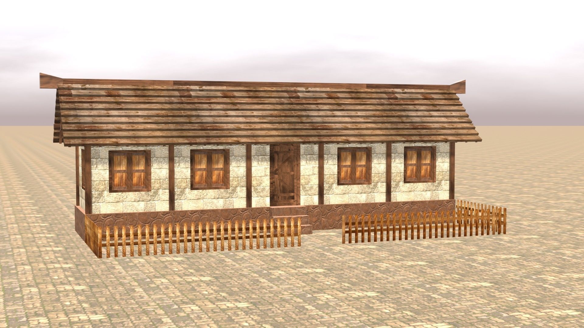 Medieval house twelve 13 Low-poly 3D model_16