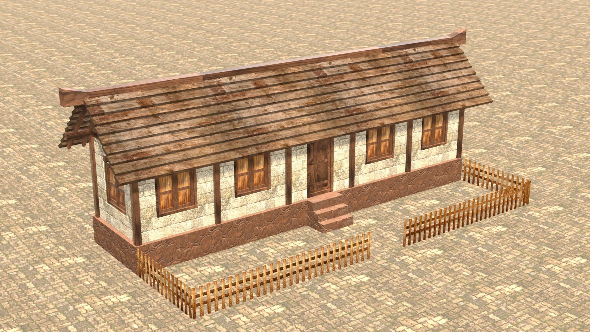 Medieval house twelve 13 Low-poly 3D model_4