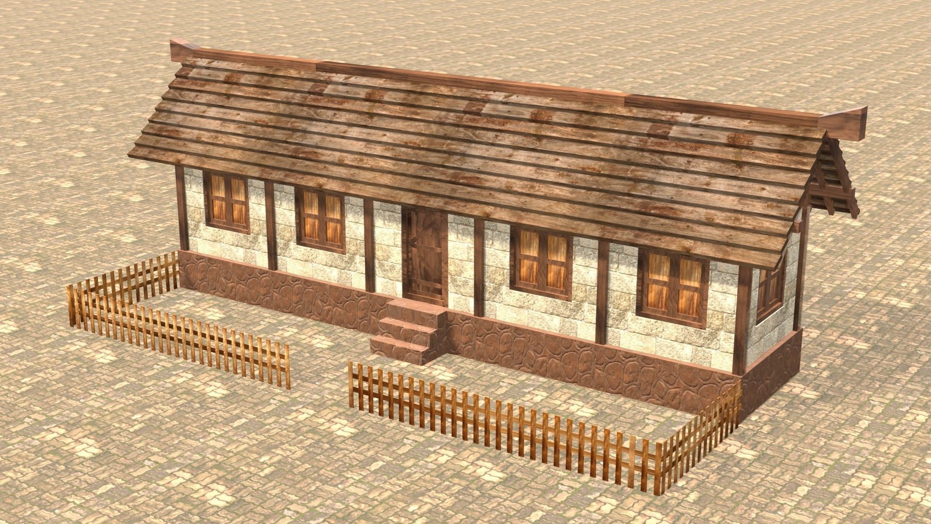 Medieval house twelve 13 Low-poly 3D model_2