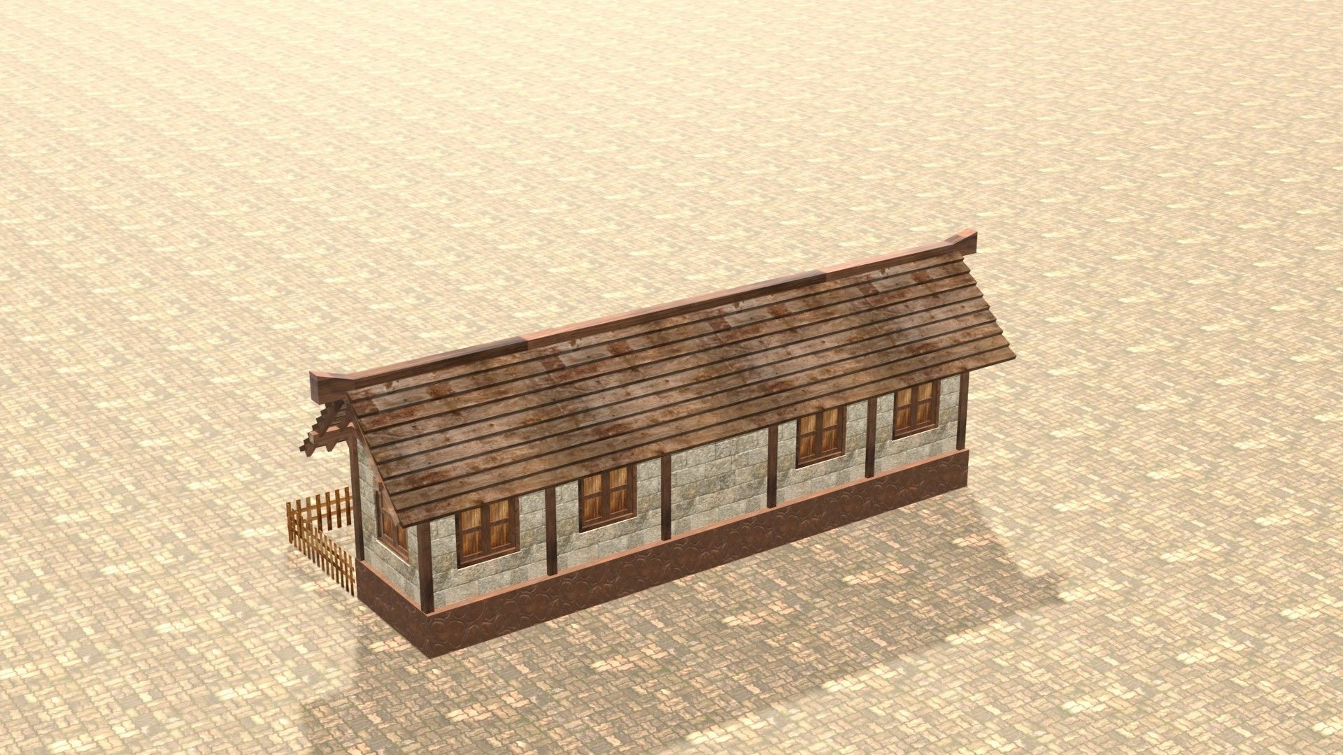 Medieval house twelve 13 Low-poly 3D model_8