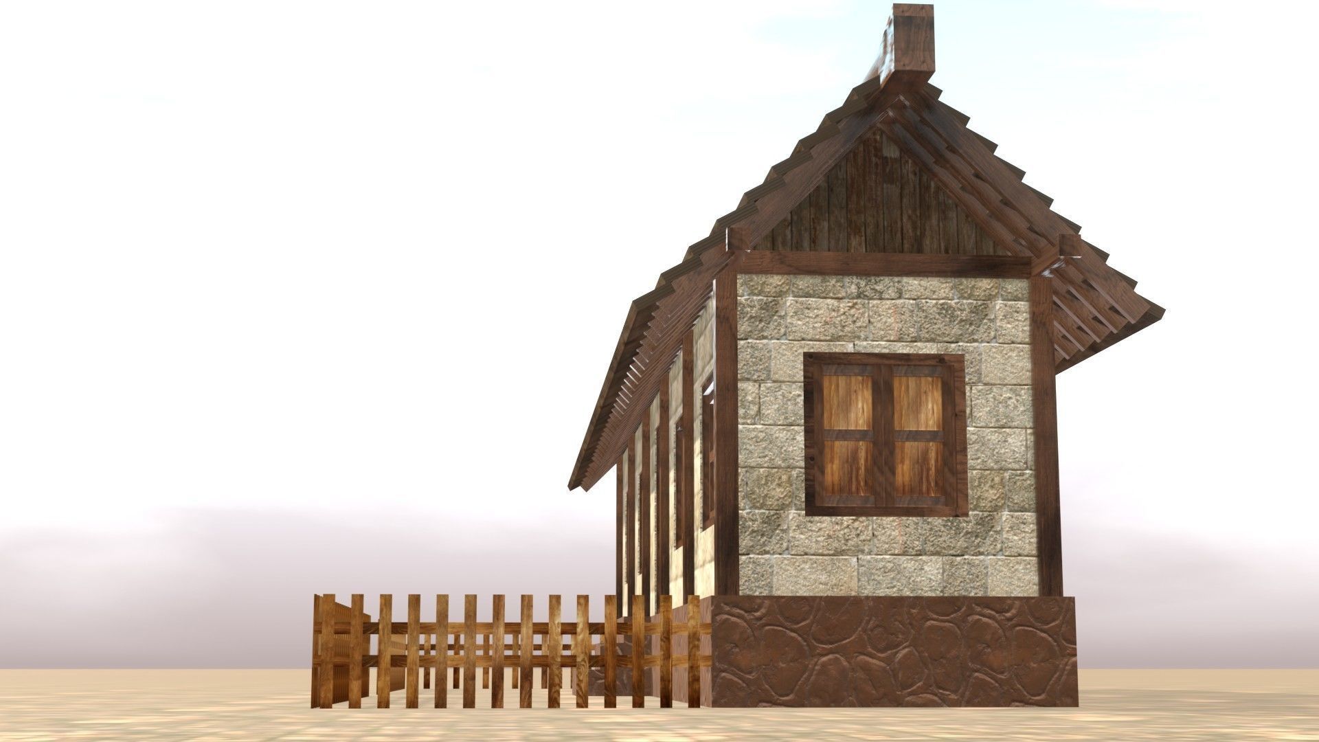 Medieval house twelve 13 Low-poly 3D model_12