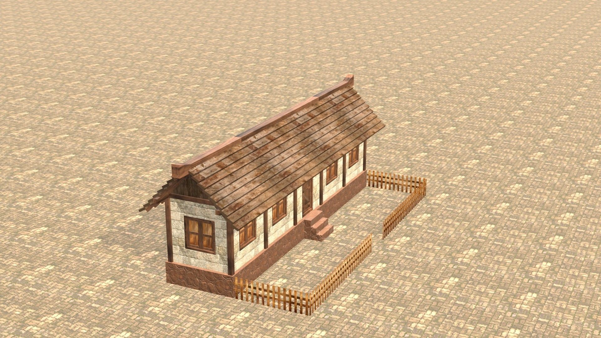 Medieval house twelve 13 Low-poly 3D model_5