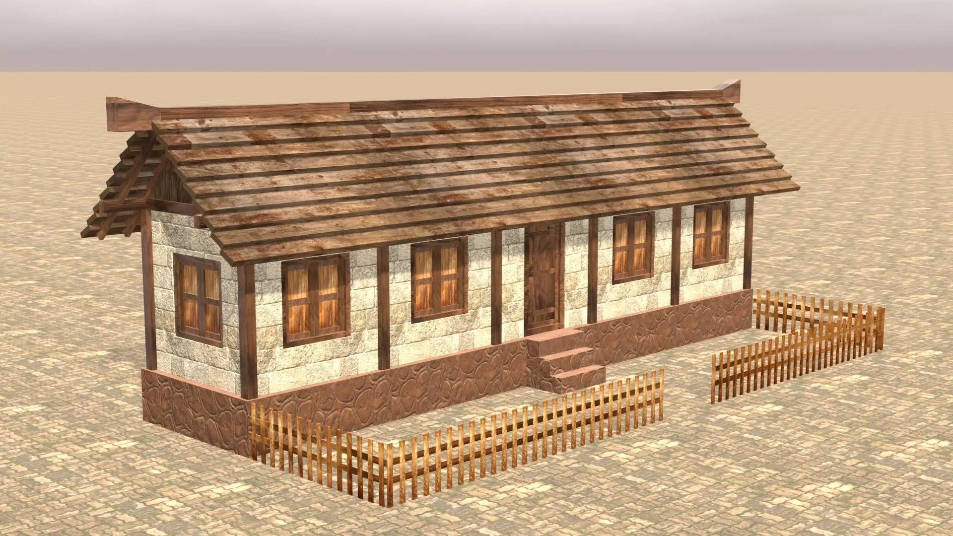 Medieval house twelve 13 Low-poly 3D model_0