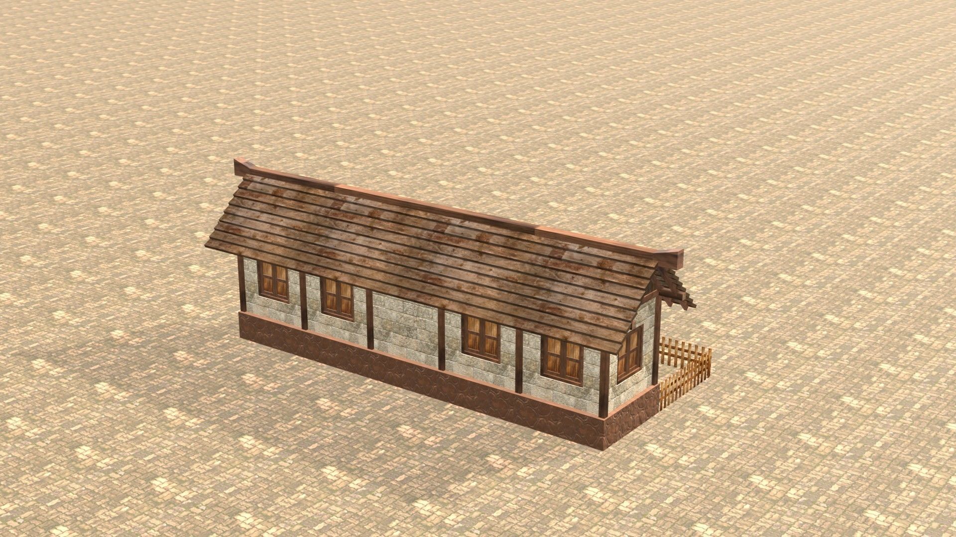 Medieval house twelve 13 Low-poly 3D model_7