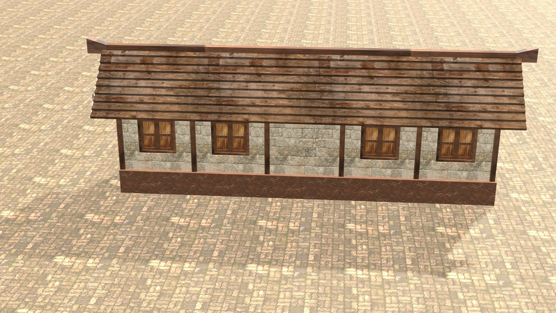 Medieval house twelve 13 Low-poly 3D model_15