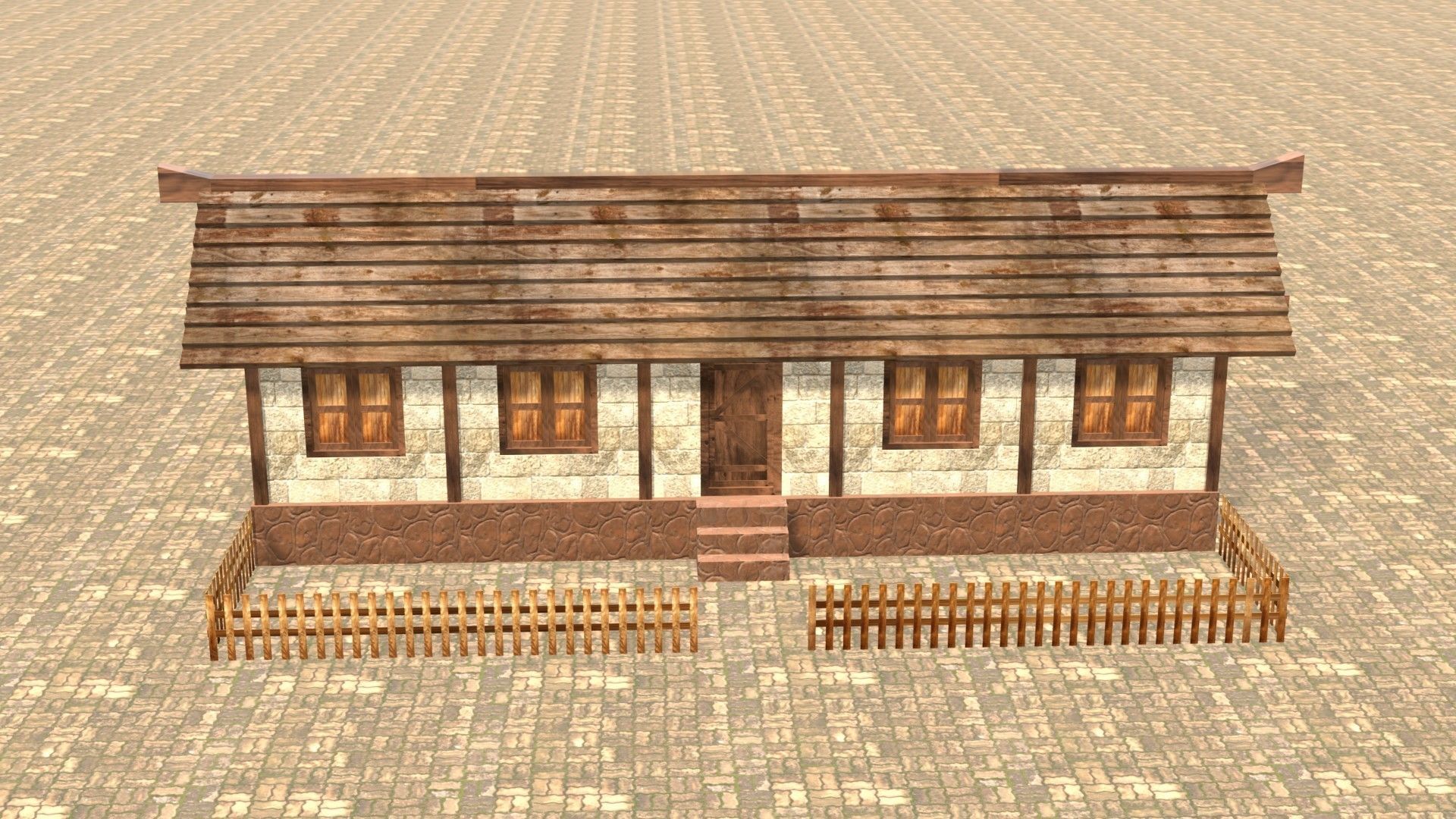 Medieval house twelve 13 Low-poly 3D model_1