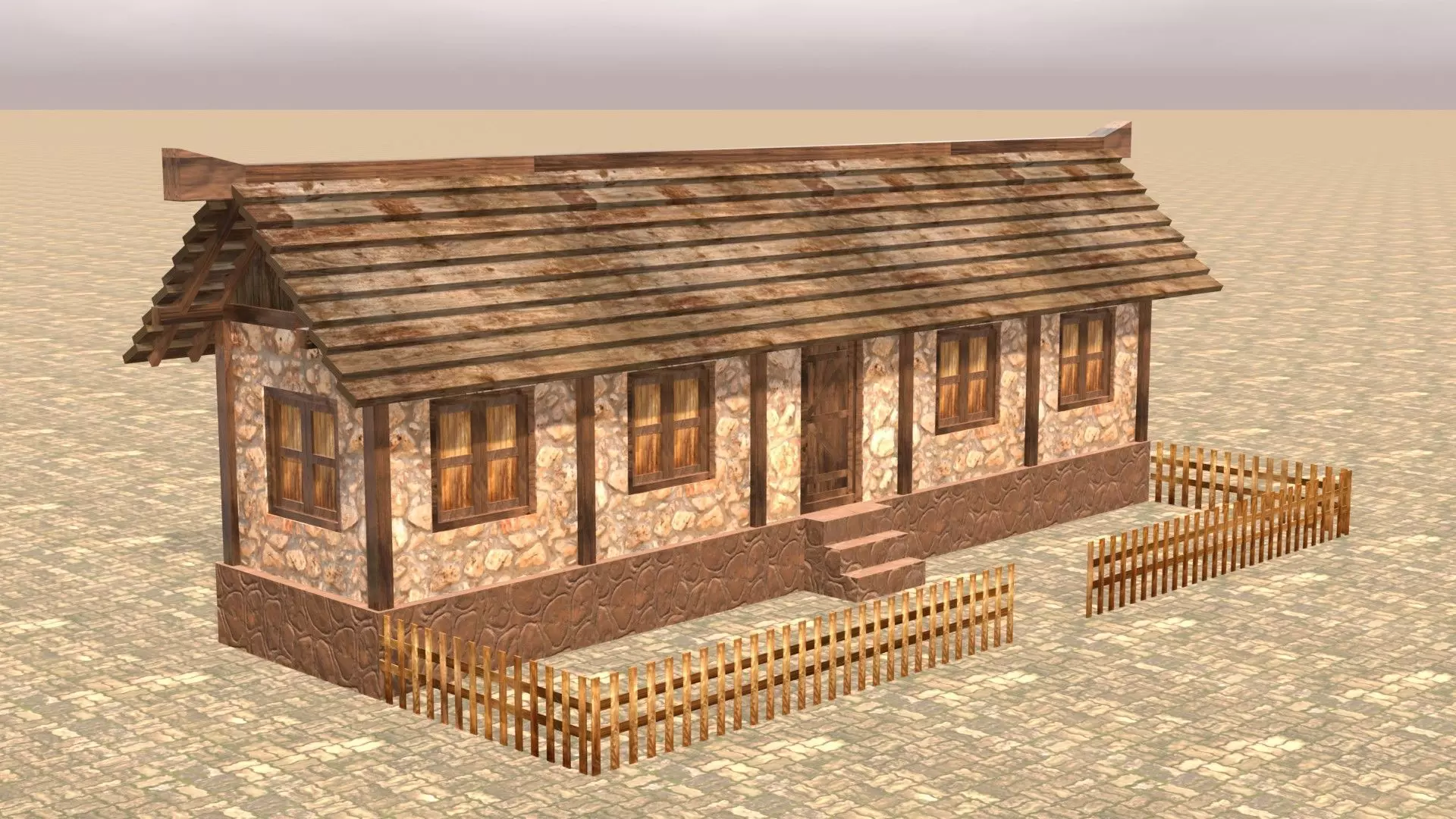 Medieval house twelve 12 Low-poly 3D model