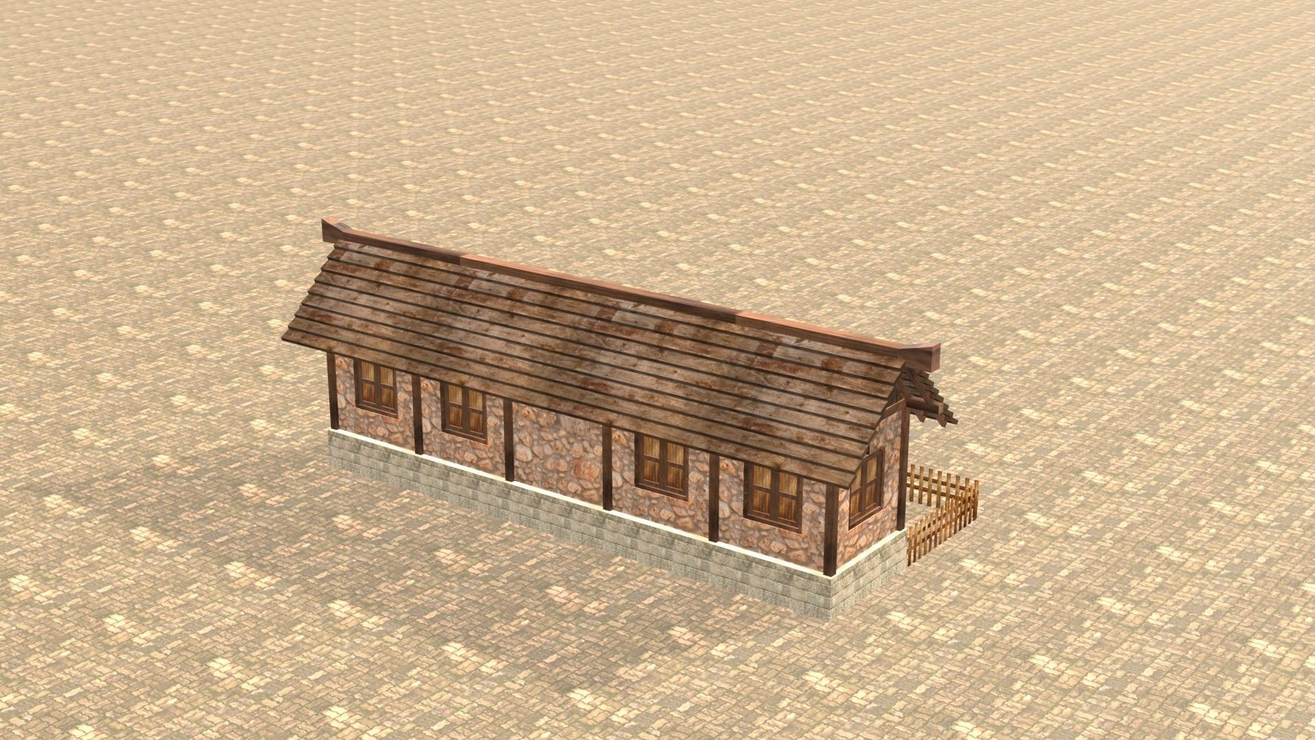 Medieval house twelve 11 Low-poly 3D model_7