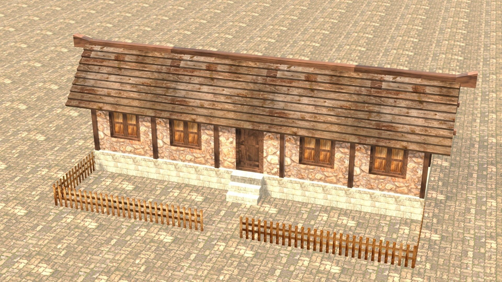 Medieval house twelve 11 Low-poly 3D model_3