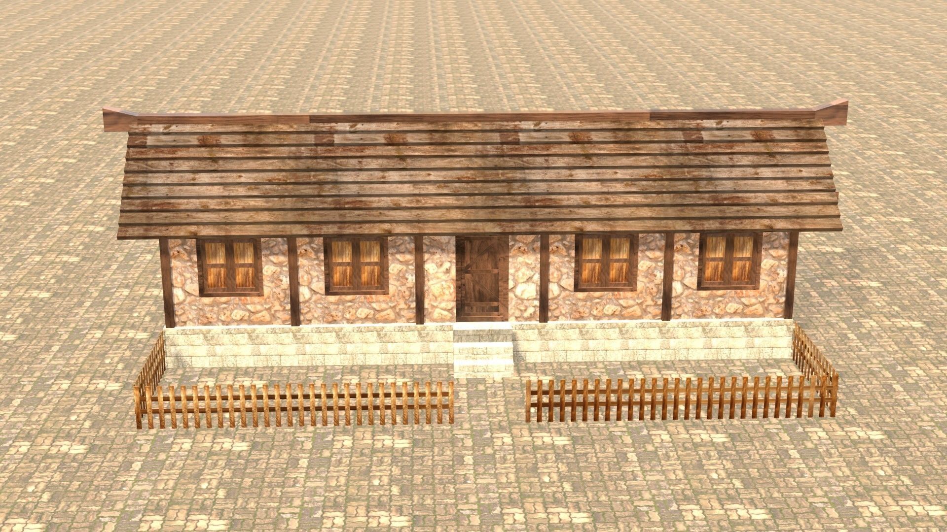 Medieval house twelve 11 Low-poly 3D model_1