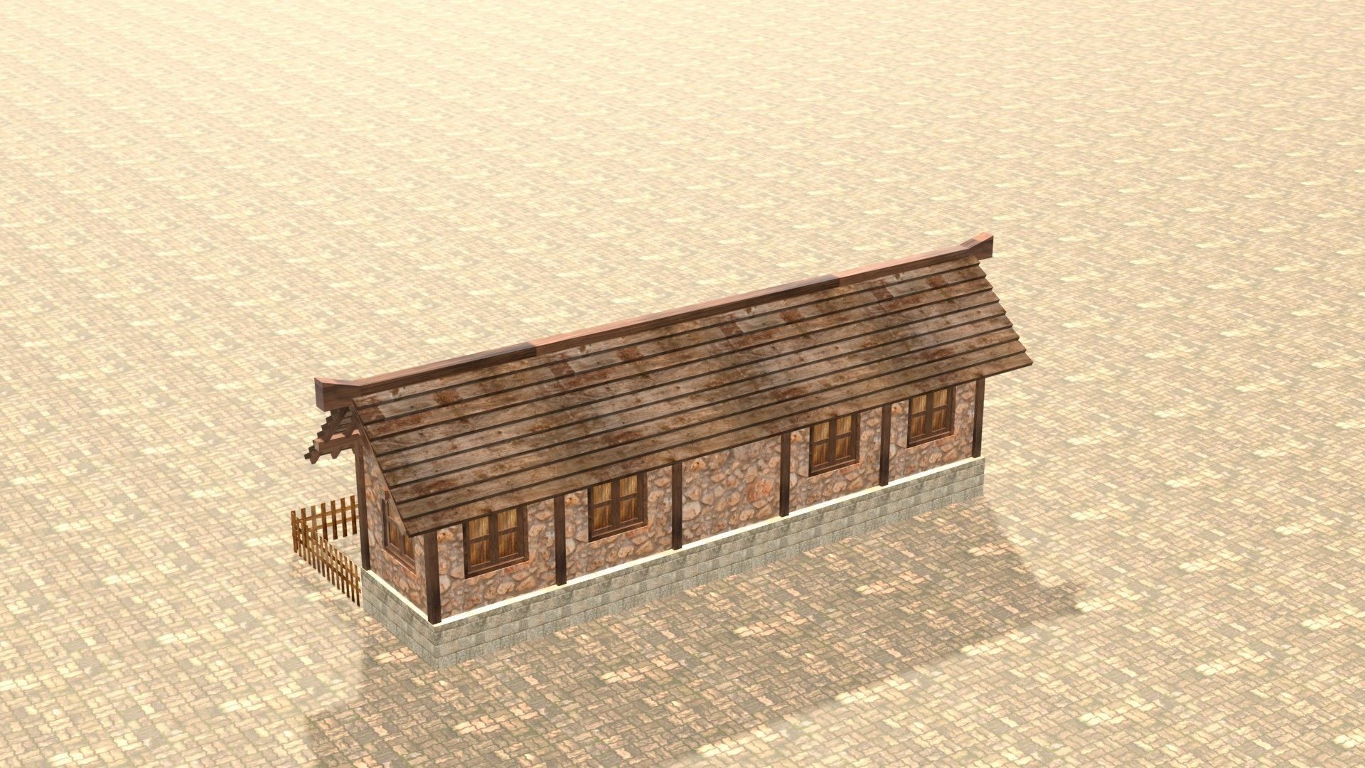 Medieval house twelve 11 Low-poly 3D model_8