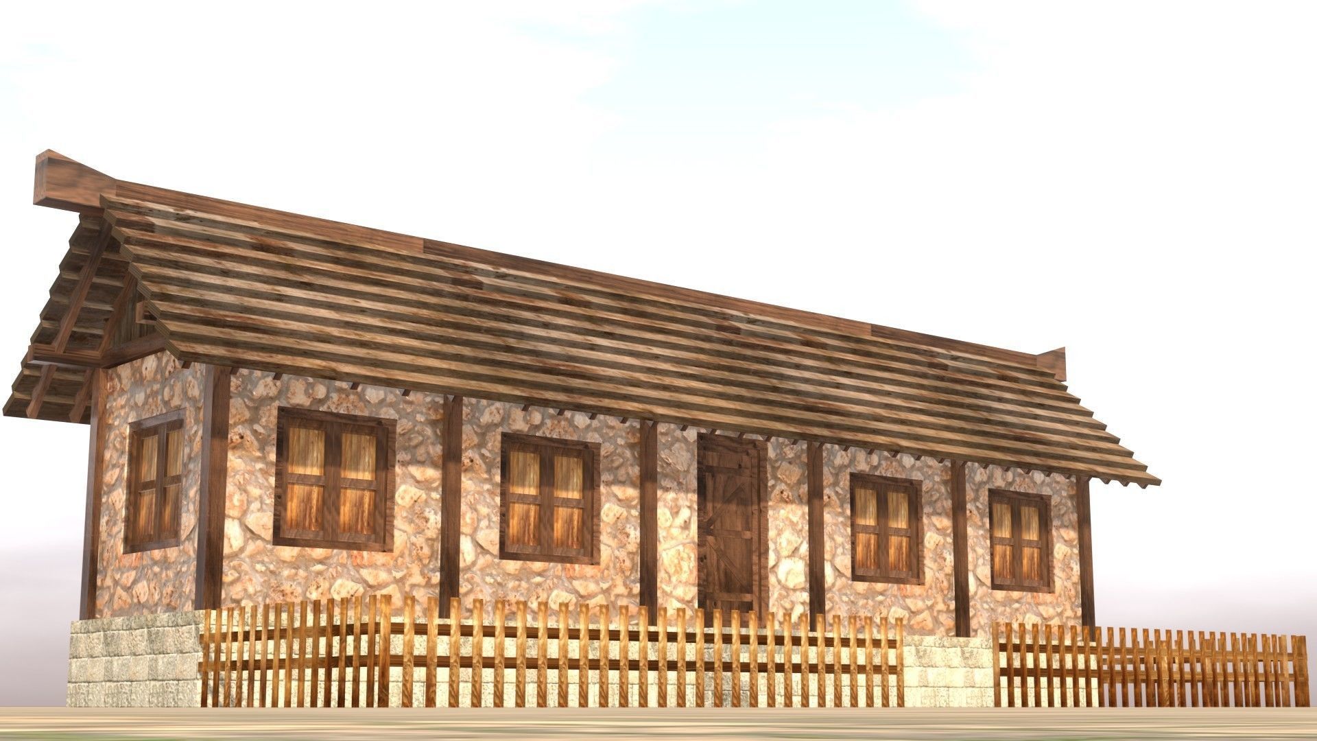 Medieval house twelve 11 Low-poly 3D model_11
