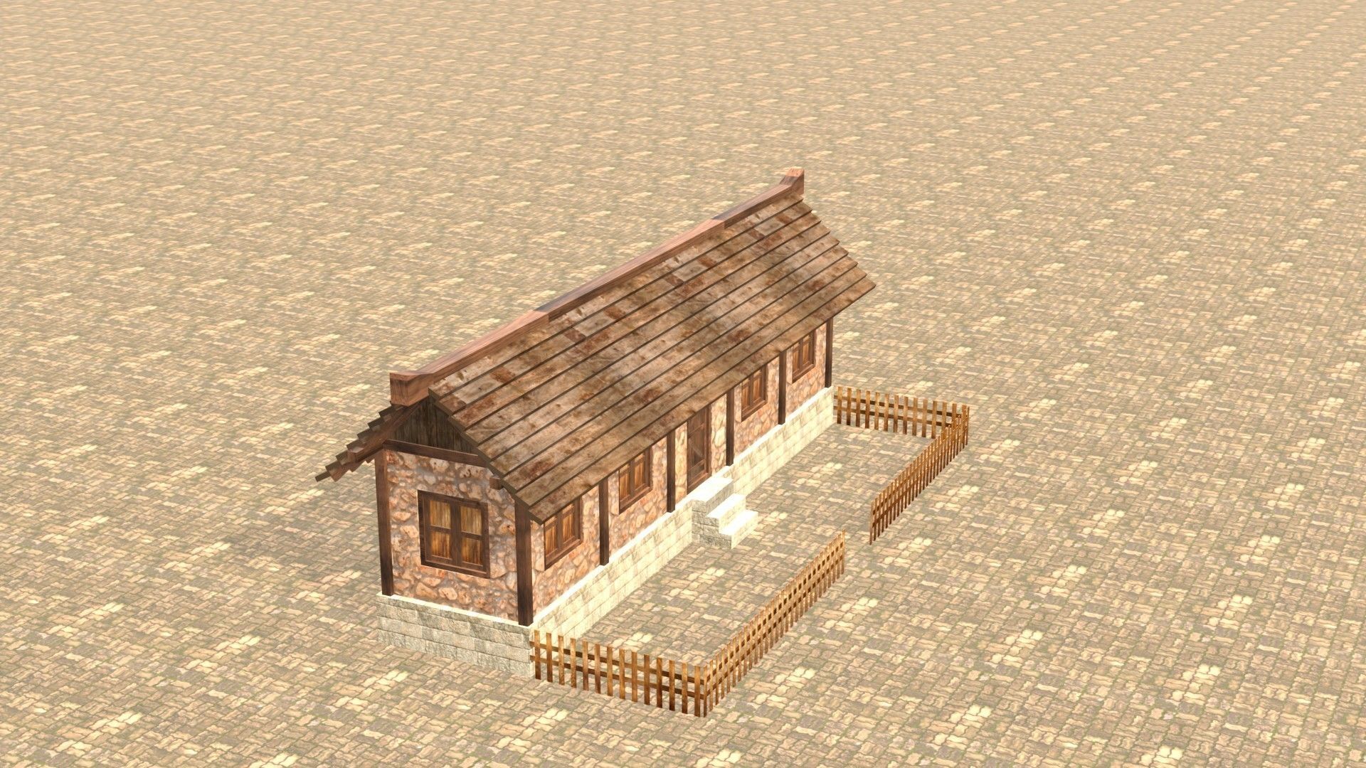 Medieval house twelve 11 Low-poly 3D model_5