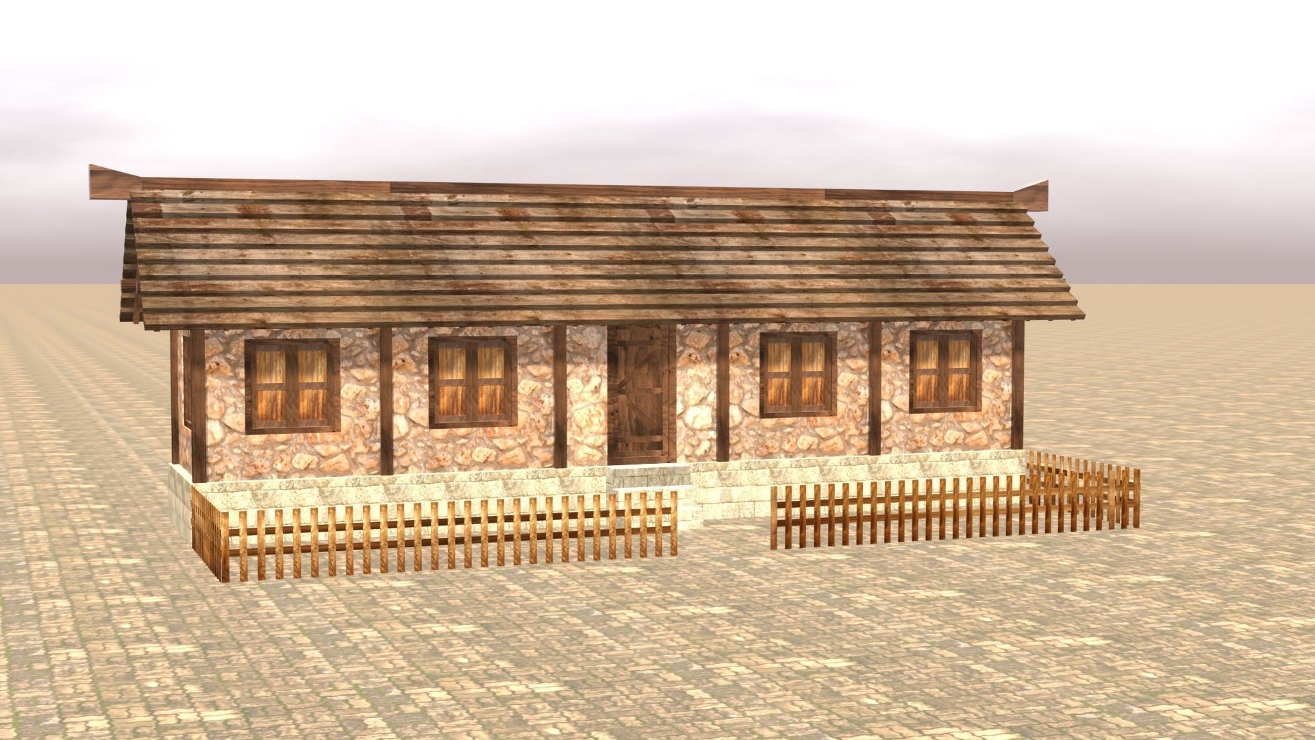 Medieval house twelve 11 Low-poly 3D model_16