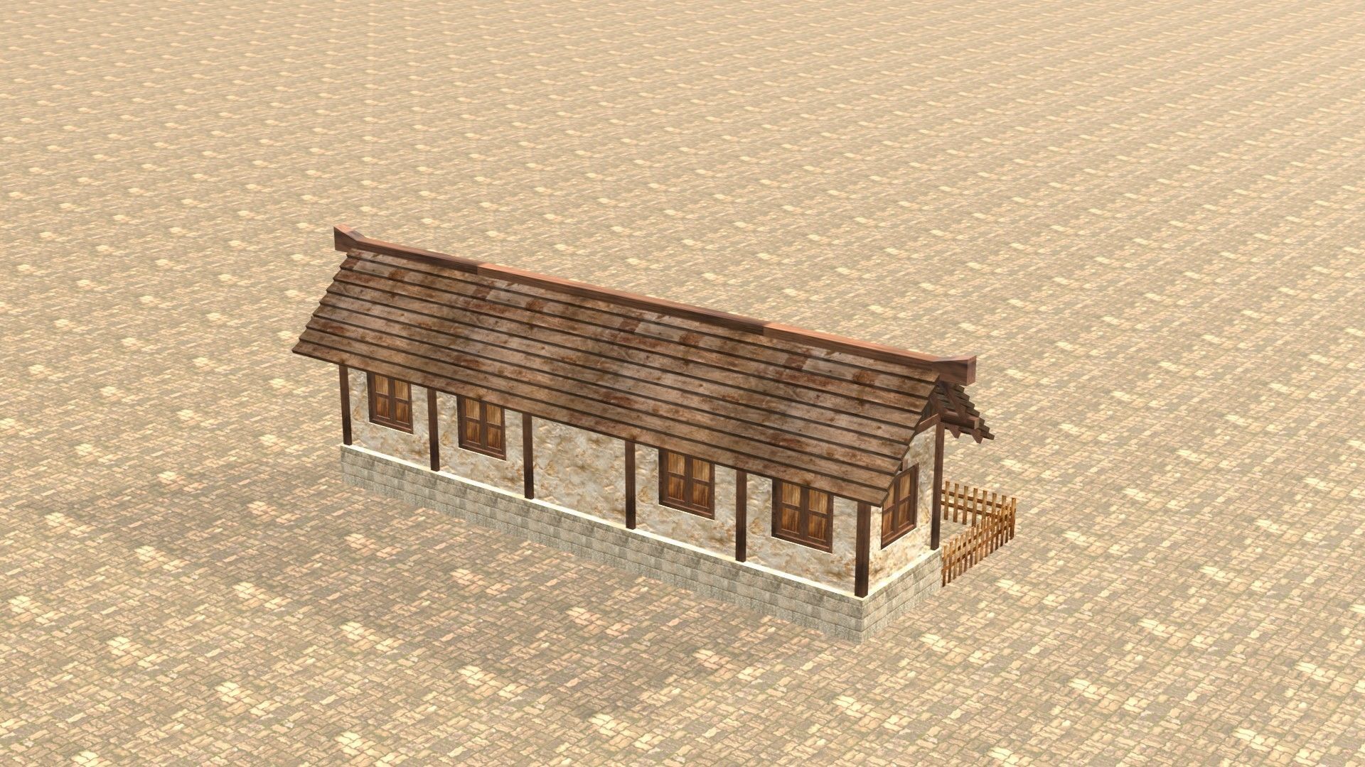 Medieval house twelve 10 Low-poly 3D model_7