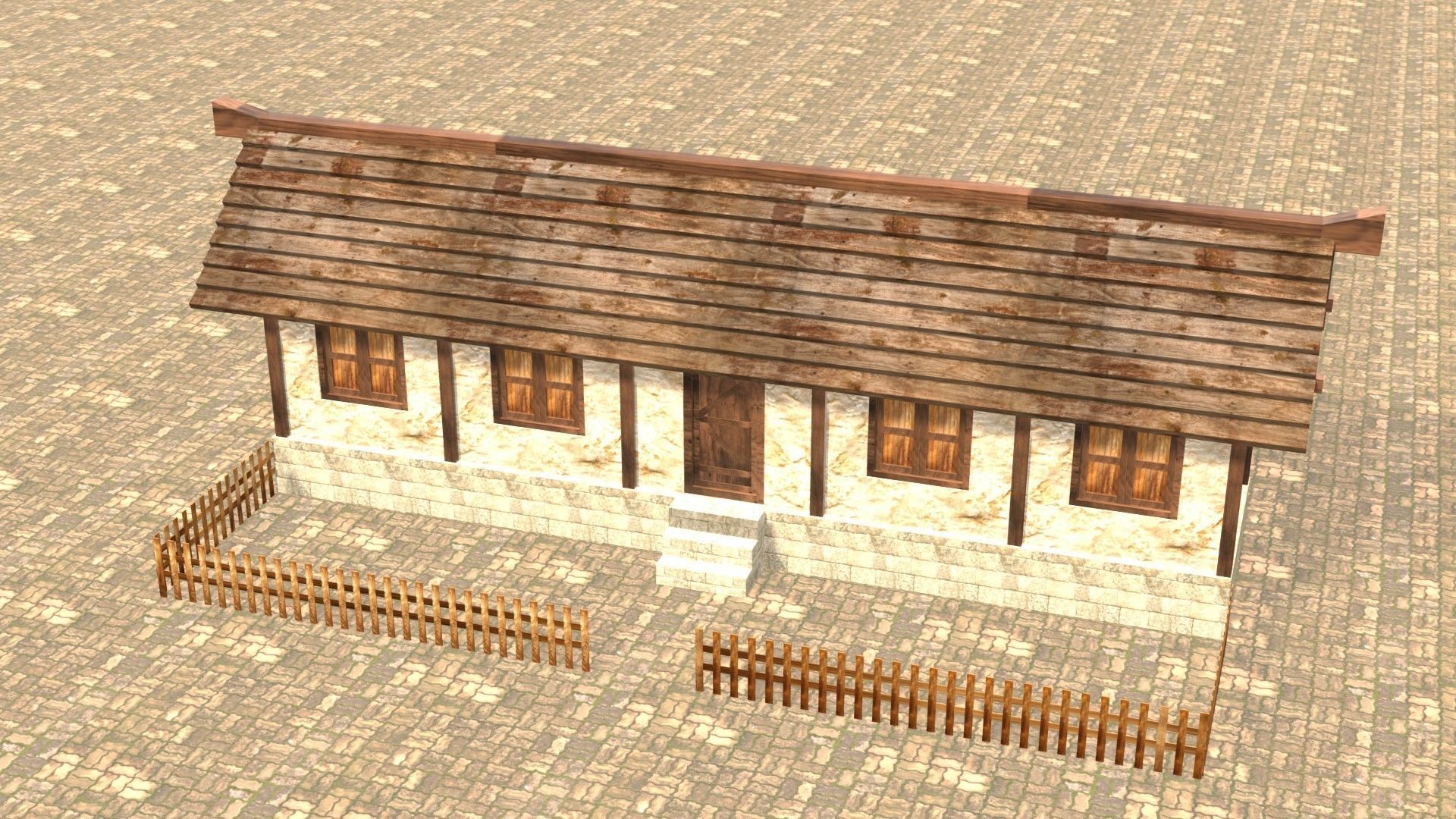 Medieval house twelve 10 Low-poly 3D model_3