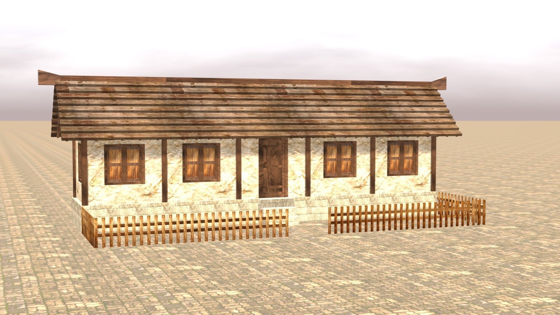 Medieval house twelve 10 Low-poly 3D model_16