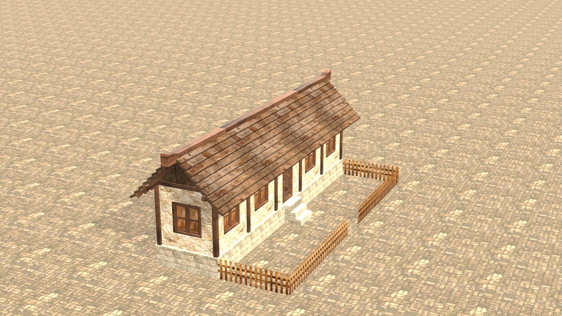 Medieval house twelve 10 Low-poly 3D model_5